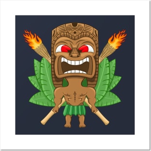 Angry Hawaiian Tiki Totem Posters and Art
